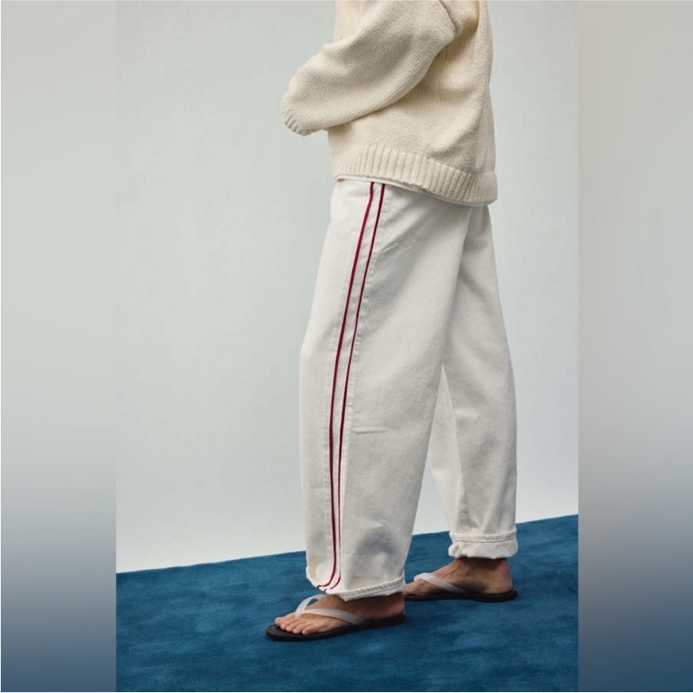 James Street Co. PINSTRIPE TRACK DENIM